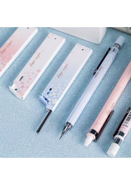 2 Kutu 0.7mm 6 Adet Kawaii Kiraz Çiçeği Mekanik Kalem Seti Yedekler ile Sevimli Otomatik Kalem Kore Kırtasiye Basın Kalemler Ofis Malzemeleri (Yurt Dışından)
