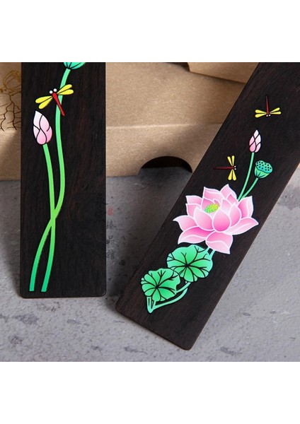 C Boyalı Lotus Bambu Lotus Çiçeği Sarıasma Sekoya Imi Retro Çin Tarzı Sayfalandırma Işareti Okul Hediye Öğrenci Okuma Kaynağı (Yurt Dışından) indirimleri