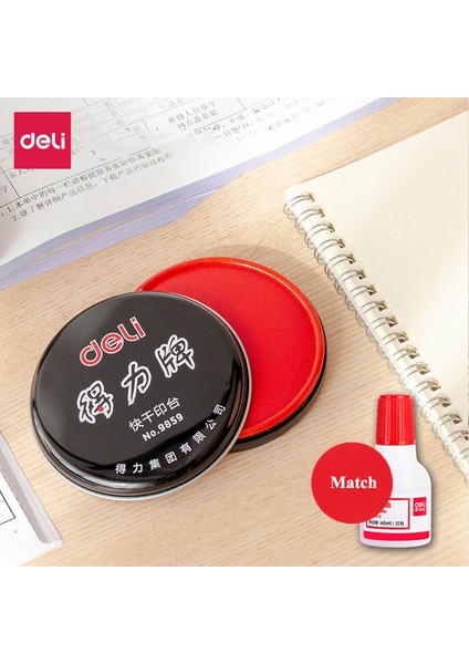 100MM Deli 9859 9860 Damga Mürekkebi Pedi 89MM 100MM Damga Pedi Mürekkep Pedi Kırmızı Renk Finans Kırtasiye Mürekkep Pedi (Yurt Dışından) indirimleri