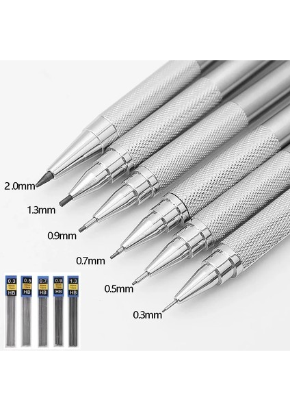 1x 0.5mm Kurşun Metal Mekanik Kurşun Kalem 0.3/0.5/0.7/0.9/1.3/2.0mm Çizim Otomatik Hb Kalem Seti Talepleri ile Ofis Okul Yazma Sanat Malzemeleri (Yurt Dışından) fiyatları