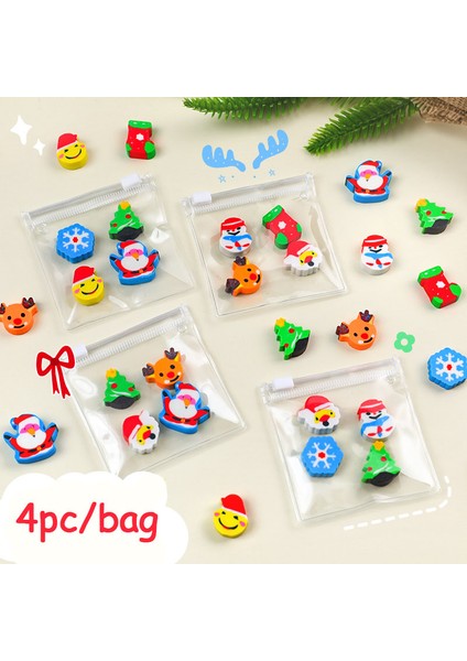 3 Torba Kawaii Çizimli Çanta Noel Silgi Çocuk Silgi Ilköğretim Okulu Öğrenci Kırtasiye Ödül Hediye Ofis Malzemeleri (Yurt Dışından)