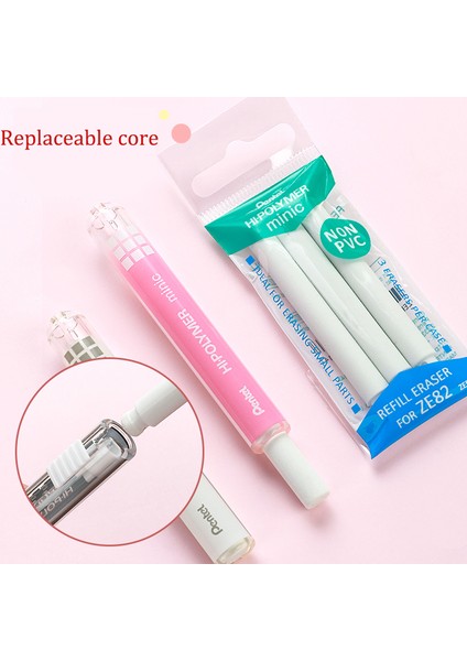 Mavi Japonya Pentel ZE82 Ruj Silgi Yaratıcı Mini Itme Tipi Geri Çekilebilir Silgi Sanat Özel Değiştirilebilir Çekirdek Sevimli Kırtasiye (Yurt Dışından)