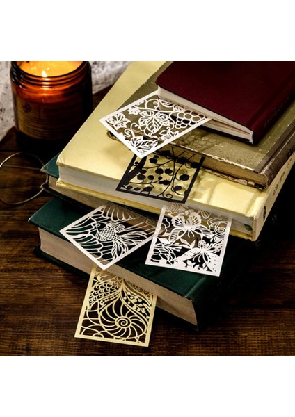 B 3 Adet Vintage Kitap Ayracı Hollow-Oymalı Tasarım Romantik Kağıt Cucoloris Kelebek Çiçek Tasarım Okuma Ayracı Günlük Kullanım (Yurt Dışından) modelleri