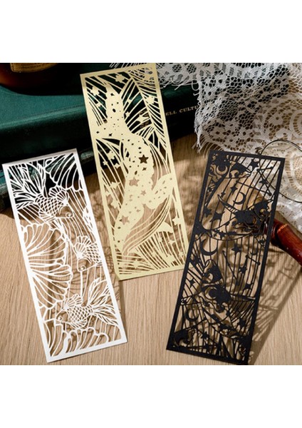 B 3 Adet Vintage Kitap Ayracı Hollow-Oymalı Tasarım Romantik Kağıt Cucoloris Kelebek Çiçek Tasarım Okuma Ayracı Günlük Kullanım (Yurt Dışından) indirimleri