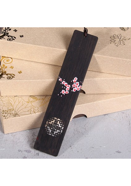 E Yaratıcı Boyalı Oyma Erik Çiçeği Kelebek Ahşap Kitap Ayracı Okul Hediye Okuma Aksesuarları Malzemeleri Çin Tarzı Kitap Klibi (Yurt Dışından)