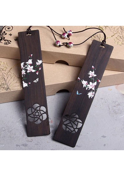 E Yaratıcı Boyalı Oyma Erik Çiçeği Kelebek Ahşap Kitap Ayracı Okul Hediye Okuma Aksesuarları Malzemeleri Çin Tarzı Kitap Klibi (Yurt Dışından) indirimleri