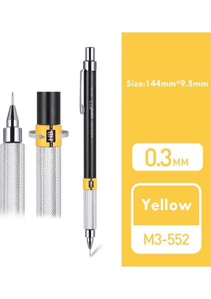1 Adet Sarı 0.3 mm Uni Metal Mekanik Kurşun Kalemler Okul Kırtasiye Ofis Otomatik Kalem 0.3mm/0.4mm/0.5mm/0.7mm/0.9mm Yazma Araçları Sanat Kaynağı (Yurt Dışından)