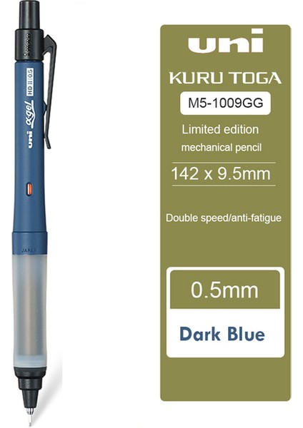 0.5mm Koyu Mavi Uni Kawaii Mekanik Kurşun Kalem Okul Kırtasiye Malzemeleri 0.3/0.5mm Çift Modlu Rotasyon Öğrenciler Anti-Kırık Çekirdek Otomatik Kalemler (Yurt Dışından)