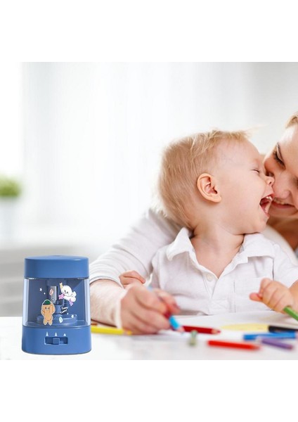 Mavi Elektrikli Kalemtıraş Şeffaf Talaş Tepsi Tasarımlı Kalemtıraş Güçlü Durmayan Motorlu ve Otomatik Durdurmalı Kalemtıraş (Yurt Dışından) fiyatları