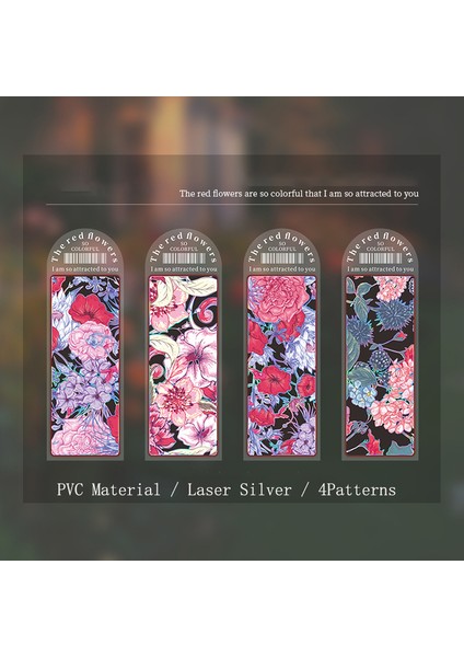 B Journamm 4 Adet/paket Çiçek Kelebek Kitap Ayracı Lazer Gümüş Okul Malzemeleri Yaratıcı Kırtasiye Şeffaf Pvc Estetik Kitap Ayracı (Yurt Dışından)