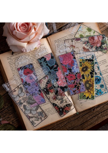 B Journamm 4 Adet/paket Çiçek Kelebek Kitap Ayracı Lazer Gümüş Okul Malzemeleri Yaratıcı Kırtasiye Şeffaf Pvc Estetik Kitap Ayracı (Yurt Dışından) fiyatları