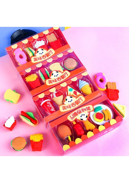 2 Rastgele 1 Kutu Simülasyon Lezzetli Batı Yemeği Mini Silgi Sevimli Patates Kızartması Hamburger Pizza Silgi Öğrencilerin Kırtasiye (Yurt Dışından) modelleri