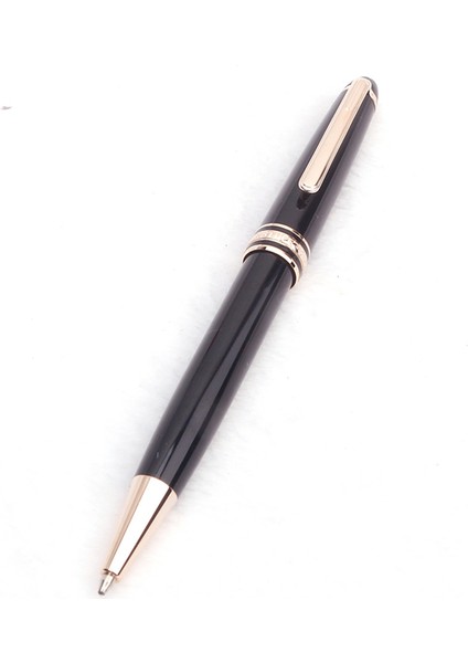 Altın Tükenmez Kalem Monte Meisterstuck Koleksiyonu Siyah Reçine Tükenmez Blance MB Rollerball Kalemler Platin Kaplamalı Kakma Seri Numarası 163 Kutulu (Yurt Dışından)