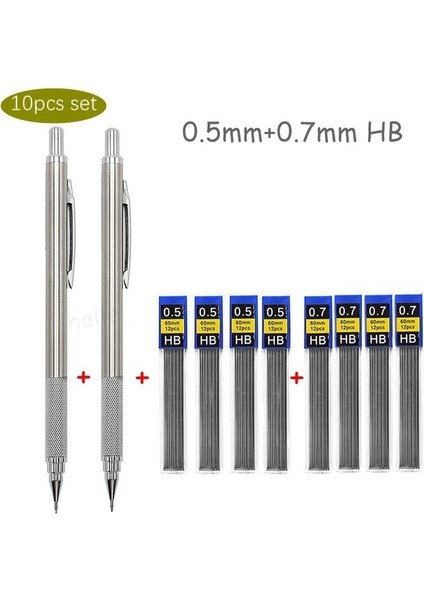0.5-0.7mm 10 Adet Set Haile Tam Metal Mekanik Kalem Seti 0.5 0.7 0.9 1.3 2.0mm Sanat Çizim Boyama Otomatik Kalem Okul Ofis Malzemeleri Talepleri (Yurt Dışından)
