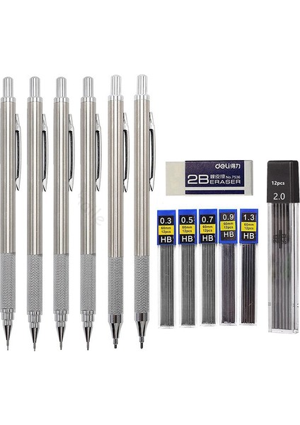 0.5-0.7mm 10 Adet Set Haile Tam Metal Mekanik Kalem Seti 0.5 0.7 0.9 1.3 2.0mm Sanat Çizim Boyama Otomatik Kalem Okul Ofis Malzemeleri Talepleri (Yurt Dışından) modelleri