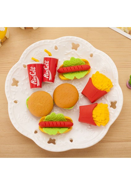 1 Takım 6 Adet/takım Sevimli Kawaii Silgi Hamburger Gıda Patates Kızartması Hot Dog Silgi Ofis Düzeltme Malzemeleri (Yurt Dışından) fırsatları