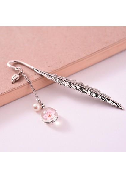 Pembe Sakura Kawaii Kiraz Çiçeği Imleri Sevimli Top Kolye Kitap Sayfası Tutucu Okuma Araçları Kore Kırtasiye Ofis Malzemeleri Öğretmen Hediye (Yurt Dışından)