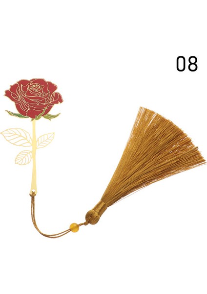 Tassle Gül 1 Adet Metal Imi Çin Tarzı Vintage Yaratıcı Lotus Çiçeği Gül Yaprağı Damar Içi Boş Kolye Kayısı Yaprağı Imi Hediyeler (Yurt Dışından)
