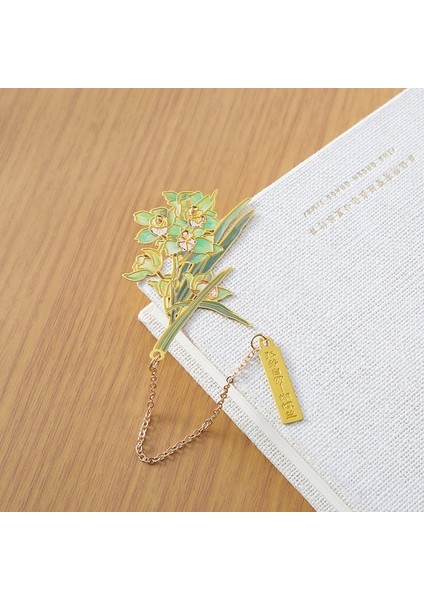 D Yaratıcı Çin Tarzı Çiçekler Pirinç Imi Püskül Kolye ile Retro Kitap Klipleri Öğrenci Güzel Hatıra Okul Ofis Malzemeleri (Yurt Dışından)