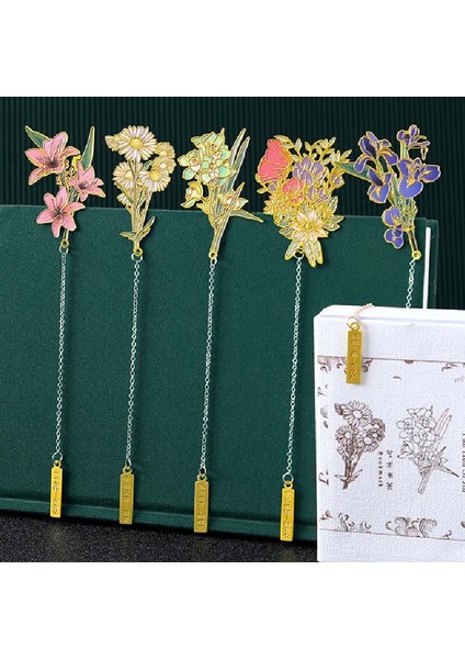 D Yaratıcı Çin Tarzı Çiçekler Pirinç Imi Püskül Kolye ile Retro Kitap Klipleri Öğrenci Güzel Hatıra Okul Ofis Malzemeleri (Yurt Dışından) fiyatları