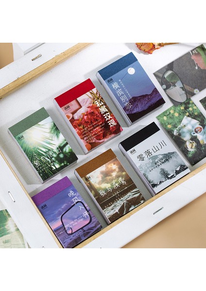 S Yoofun 50 Sayfa Doğal Manzarasanat Resimleri Kırtasiye Çıkartmalar Kitap Estetik Manzara Sevimli Bullet Günlük Tutma Dekor Etiket (Yurt Dışından) modelleri