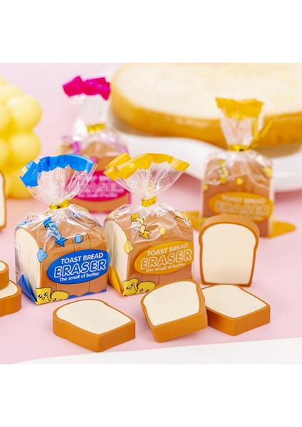 Rastgele Renk 4 Adet/takım Kalem Silgi Sevimli Karikatür Traceless Temiz Silin Mini Silgi Komik Tost Ekmeği Çocuklar Öğrenciler Silgi Okul Malzemeleri (Yurt Dışından)