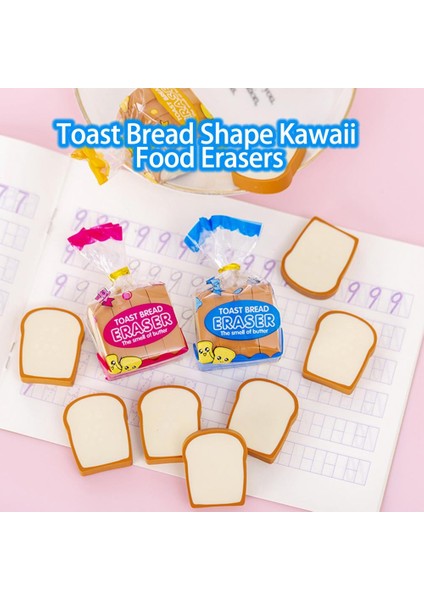 Rastgele Renk 4 Adet/takım Kalem Silgi Sevimli Karikatür Traceless Temiz Silin Mini Silgi Komik Tost Ekmeği Çocuklar Öğrenciler Silgi Okul Malzemeleri (Yurt Dışından)