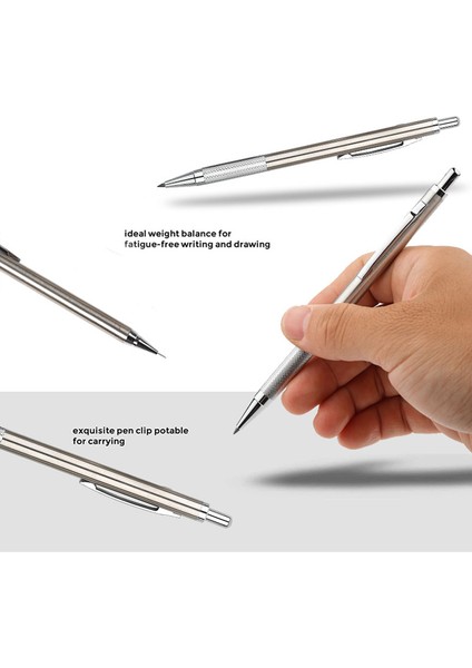0.9mm 1.3mm 2.0mm 0.3 0.5 0.7 0.9 1.3 2.0mm Tam Metal Mekanik Kurşun Kalem Seti Silgi ile Otomatik Kalem Çizim Okul Kaynağı Için Talepleri ile (Yurt Dışından)