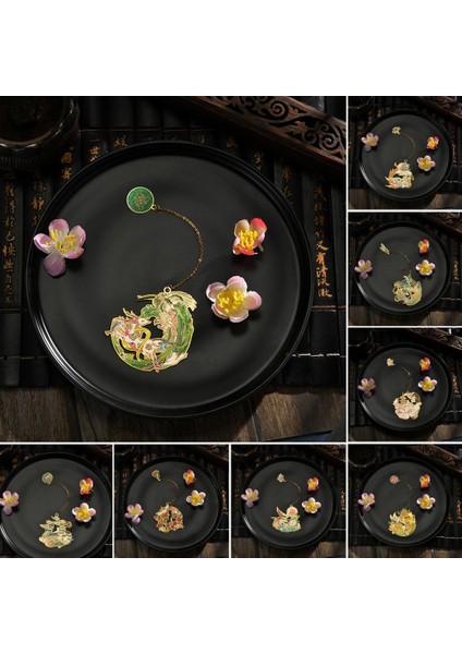 E Kitap Klipsi Püskül Vintage Geometrik Kolye Kitap Işaretleyici Oymak Okuma Asistanı Çin Tarzı Pirinç Imi Okul Malzemeleri (Yurt Dışından) fırsatları