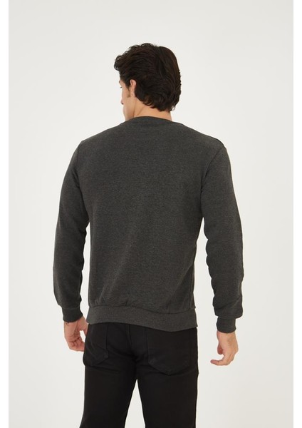 Bisiklet Yaka Omuz Detaylı Basic Sweatshirt