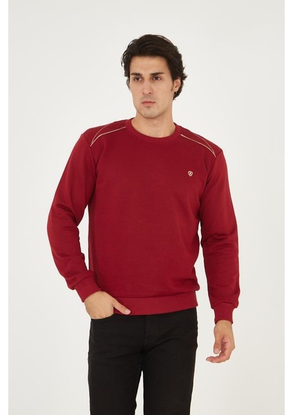 Bisiklet Yaka Omuz Detaylı Basic Sweatshirt