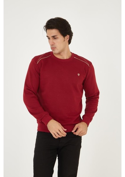 Bisiklet Yaka Omuz Detaylı Basic Sweatshirt