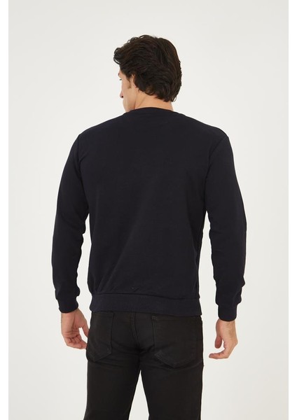 Bisiklet Yaka Omuz Detaylı Basic Sweatshirt