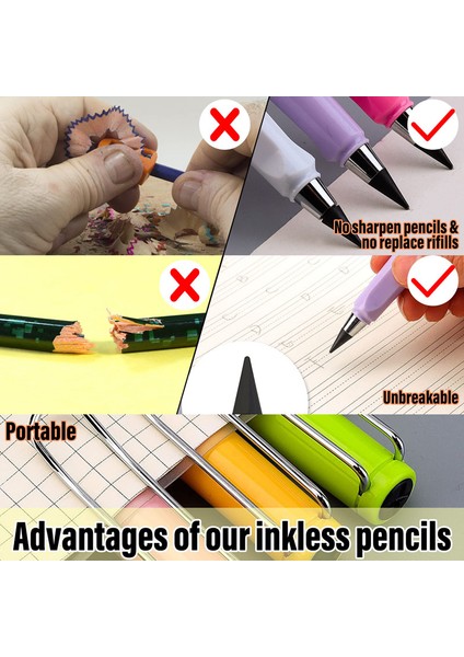 19 Adet Silgi 19 Adet/takım Sınırsız Yazma Ebedi Mürekkepsiz Kalem Taşınabilir Yeniden Kullanılabilir Silinebilir Hiçbir Mürekkep Kalem Kırtasiye Sanat Kroki Boyama Aracı (Yurt Dışından)