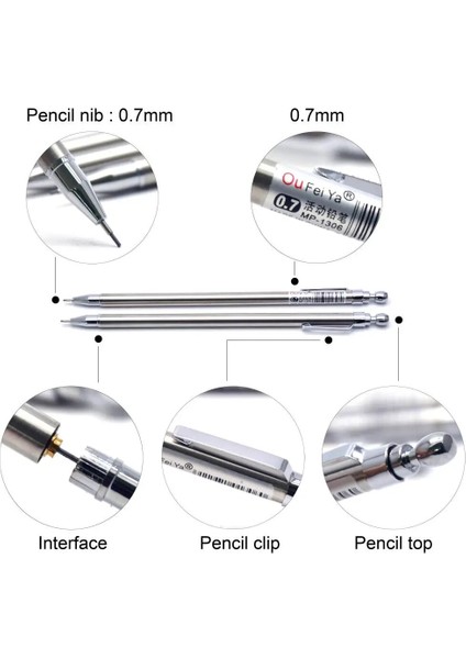 0.7mm Kalem Cccagya C016 0.7mm Mini Otomatik Kalem Metal Kalem Öğrenmek Ofis Kırtasiye Okul Yazma Hediye Kalem Otel Iş Yazma Kalem (Yurt Dışından)