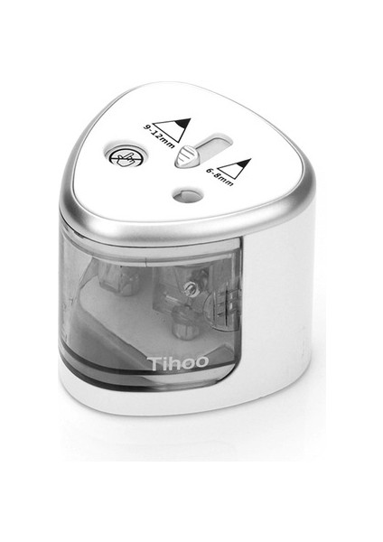 Gümüş Çift Delikli Elektrikli Kalemtıraş Güvenli Öğrenci Helisel Çelik Bıçak Otomatik Kalemtıraş Sanatçı Renkli Kalemler Sanat Malzemeleri Için (Yurt Dışından)