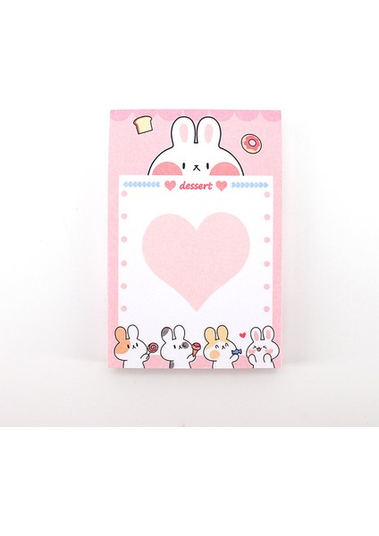 E 100 Yaprak Karikatür Tavşan Kedi Bloknot Kawaii Taşınabilir Küçük Dizüstü Mesaj Notu Öğrenci El Hesabı Kore Kırtasiye (Yurt Dışından)