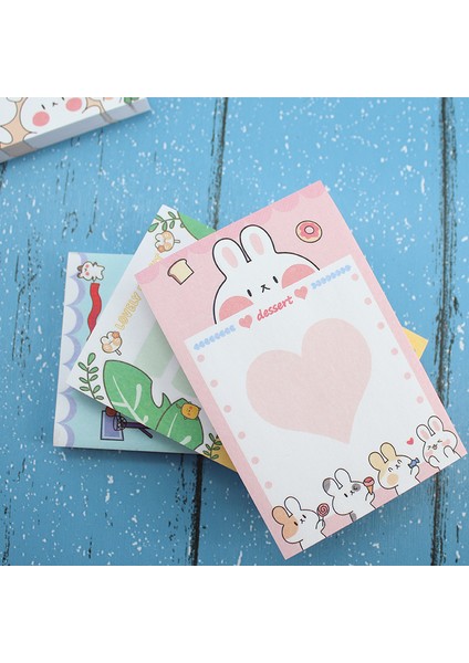 E 100 Yaprak Karikatür Tavşan Kedi Bloknot Kawaii Taşınabilir Küçük Dizüstü Mesaj Notu Öğrenci El Hesabı Kore Kırtasiye (Yurt Dışından)