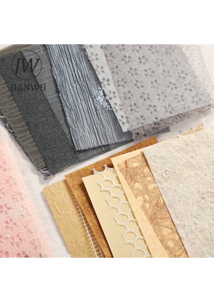 Scz-Dxjswhh-07 Jıanwu 10 Sayfa A5 Gazlı Bez Örgü Içi Boş Karışık Özel Malzeme Kağıt Günlük Bloknot Dıy Scrapbooking Dekorasyon Kağıdı Kırtasiye (Yurt Dışından)