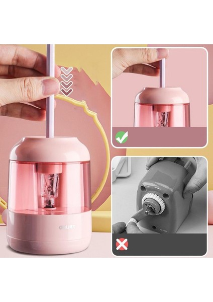 Pembe Elektrikli Kalemtıraş Otomatik Kalemtıraş Aracı Evde Okul Malzemeleri Çocuklar Için Konteynerli Elektrikli Kalemtıraş (Yurt Dışından)