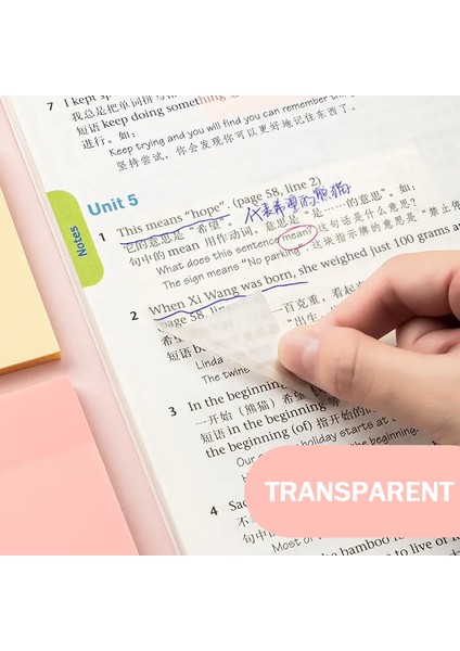 M Pembe Renk Şeffaf Yapışkan Not Yapışkanlı Kendinden Yapışkanlı Su Geçirmez Kağıt Not Kağıdı Okul Öğrenci Ofis Kırtasiye (Yurt Dışından)