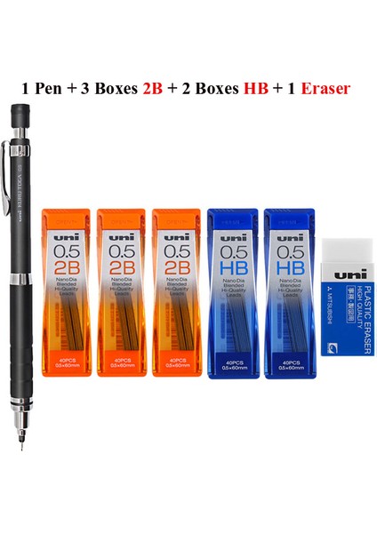 1pen 2b Hb Seti Japonya Uni M5-1017 Kuru Toga Metal Mekanik Kurşunkalemler 0.5mm Kırılmaz Kurşun Rilakkuma Okul Malzemeleri Kırtasiye Sonsuzluk Kalem (Yurt Dışından)