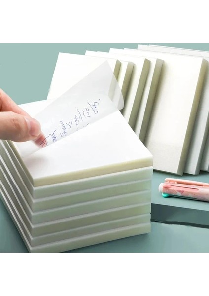 9.5x7 cm Yeşil 50 Yaprak Yaratıcı Su Geçirmez Pet Şeffaf Not Yapışkan Not Kağıdı Günlük Planı Etiket Not Defteri Ofis Okul Malzemeleri Kırtasiye (Yurt Dışından)