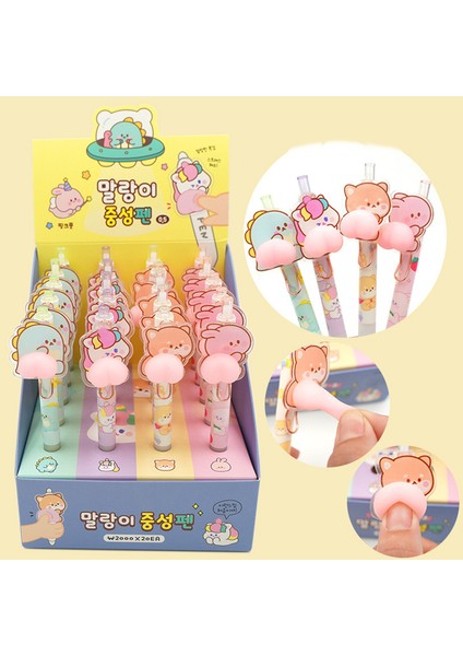 1 Adet 0.5mm Rastgele Kawaii Hayvanlar Butt Jel Kalemler 0.5mm Sevimli Sıkıştırılmış Nötr Kalemler Kore Kırtasiye Basın Kalemler Çocuk Oyuncakları Okul Ofis Malzemeleri (Yurt Dışından)