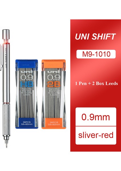 M9 Kalem Hb 2b Uni Metal Mekanik Kurşun Kalemler Vites Borusu Kilit Çizim Otomatik Kalem M3/M5/M7/M9-1010 0.3/0.5/0.7/0.9mm Sanat Çizimi Için (Yurt Dışından)