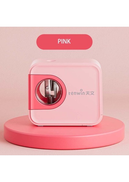 Pembe Tenwin Yeni Otomatik Elektrikli Kalemtıraş Mini Karikatür Kamera Kalemtıraş Çocuklar Için Sanatçılar Okul Malzemeleri Kırtasiye (Yurt Dışından)
