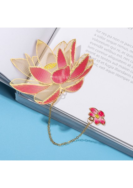 Zincir Lotus 1 Adet Çin Tarzı Lotus Yaprağı Boyalı Vintage Metal Kitap Ayracı Zincir Işareti Kitap Klibi Metal Içi Boş Püskül Retro Yaratıcı Kolye (Yurt Dışından) fiyatları