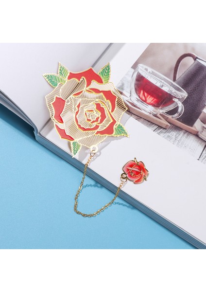 Zincir Lotus 1 Adet Çin Tarzı Lotus Yaprağı Boyalı Vintage Metal Kitap Ayracı Zincir Işareti Kitap Klibi Metal Içi Boş Püskül Retro Yaratıcı Kolye (Yurt Dışından) fırsatları