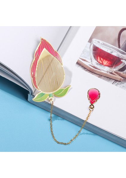 Zincir Lotus 1 Adet Çin Tarzı Lotus Yaprağı Boyalı Vintage Metal Kitap Ayracı Zincir Işareti Kitap Klibi Metal Içi Boş Püskül Retro Yaratıcı Kolye (Yurt Dışından) indirimleri