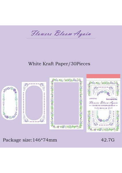 C Journamm 30 Adet/paket Çiçek Dantel Bloknot Kraft Kağıt Çerçeve Malzemeleri Kolaj Kırtasiye Dıy Scrapbooking Yaratıcı Notlar Kağıt (Yurt Dışından)